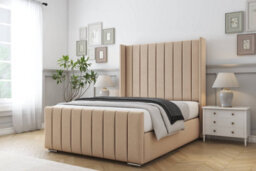 "Sloomy Melbourne Pebble Plush Bed Frame With Mattress  With 50"" Upholstered Wingback Headboard 5' King" - thumbnail 2