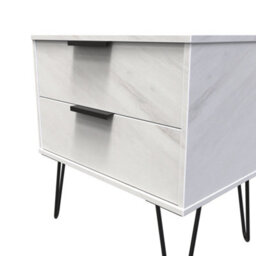 Osaka 2 Drawer Midi Bedside Cabinet In Marble (Ready Assembled) - thumbnail 4