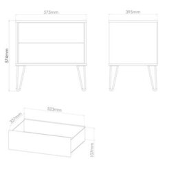 Osaka 2 Drawer Midi Bedside Cabinet In Marble (Ready Assembled) - thumbnail 6