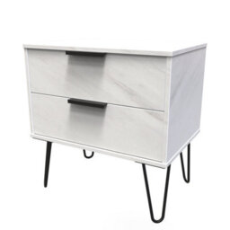 Osaka 2 Drawer Midi Bedside Cabinet In Marble (Ready Assembled) - thumbnail 3