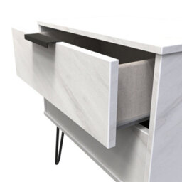 Osaka 2 Drawer Midi Bedside Cabinet In Marble (Ready Assembled) - thumbnail 5
