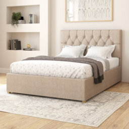 Aspire Olivier Electric Adjustable Bed Upholstered With Pocket Sprung Mattress Uk Made, Eire Linen Natural, Size Superking - thumbnail 2