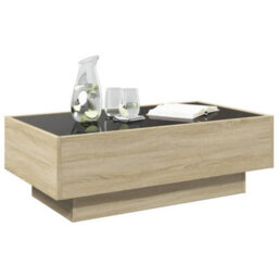 Berkfield Coffee Table With Led Sonoma Oak 90X50X30 Cm Engineered Wood - thumbnail 5