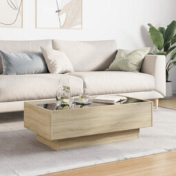Berkfield Coffee Table With Led Sonoma Oak 90X50X30 Cm Engineered Wood - thumbnail 4