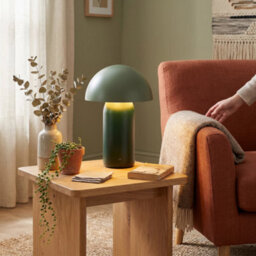 Happy Homewares Modern Rechargeable Mushroom Lamp In Two Tone Green With Touch Button - thumbnail 6