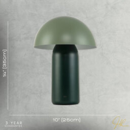 Happy Homewares Modern Rechargeable Mushroom Lamp In Two Tone Green With Touch Button - thumbnail 7