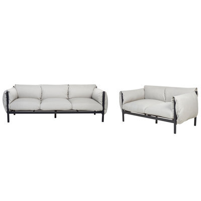 Beliani Garden Sofa Set 5 Seater Esperia Metal Grey - image 1