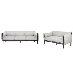 Beliani Garden Sofa Set 5 Seater Esperia Metal Grey - thumbnail 1