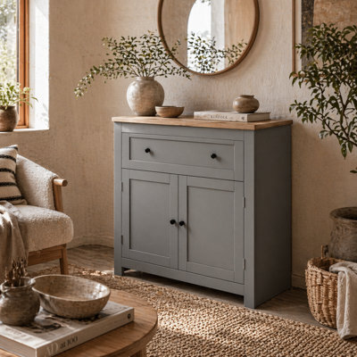 Wyld Haus Venisa Grey And Oak Modern Sideboard With Drawer, Double Doors And Adjustable Shelf - image 1