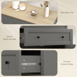 Wyld Haus Venisa Grey And Oak Modern Sideboard With Drawer, Double Doors And Adjustable Shelf - thumbnail 7