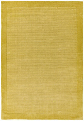 Modern Rug, Plain Yellow Rug, Wool Rug For Bedroom, Handmade Livingroom Rug, Easy To Clean Diningroom Rug-120Cm X 170Cm