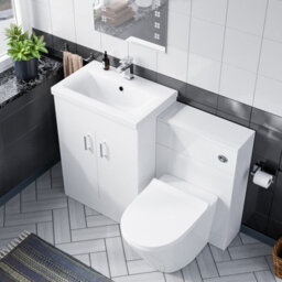 Nes Home 600mm Floor Standing White Vanity, Ceramic Basin, Btw Soft Close Toilet - thumbnail 3