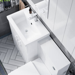Nes Home 600mm Floor Standing White Vanity, Ceramic Basin, Btw Soft Close Toilet - thumbnail 4