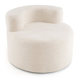 Costway Bean Bag Chair Moon-Shaped Floor Single Sofa Chair W/ Teddy Fleece-Beige - thumbnail 2