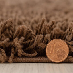 Uetian Dark Brown Small Shaggy Rug 60X110 Cm - Modern Rectangular Soft Area Rug  5Cm Thick Pile Non Shedding - thumbnail 4