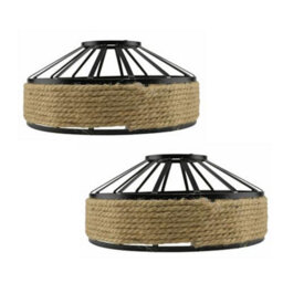 Set Of 2 Hanging Light Lamp Shades Hemp Rope Lamp Shades, Woven Lampshades For Floor Lamps Pendant  Ceiling Light - thumbnail 1