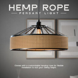 Set Of 2 Hanging Light Lamp Shades Hemp Rope Lamp Shades, Woven Lampshades For Floor Lamps Pendant  Ceiling Light - thumbnail 4