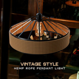 Set Of 2 Hanging Light Lamp Shades Hemp Rope Lamp Shades, Woven Lampshades For Floor Lamps Pendant  Ceiling Light - thumbnail 2