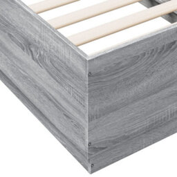 Berkfield Bed Frame With Led Without Mattress Grey Sonoma 75X190 Cm Small Single - thumbnail 9
