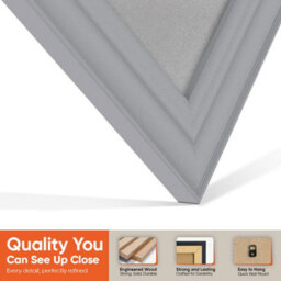 "AK Frames 25X17"" Silver Classic Vinyl Record Frame With Silver Mount For 12 Inch Lp Cover & Disc - Overlapped Design" - thumbnail 3
