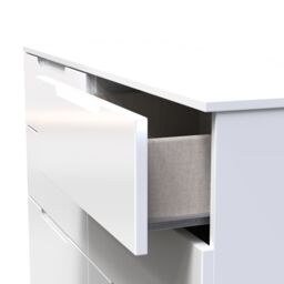 Messina Ready Assembled Matt White No Effect 6 Drawer Wide Chest (H)785mm (W)1100mm (D)390mm - thumbnail 3