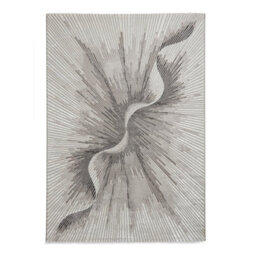 Beige Silver Abstract 8mm Pile Stain-Resistant Rug For Bedroom, Dining Room, Easy To Clean Modern Rug-120Cm X 170Cm - thumbnail 8
