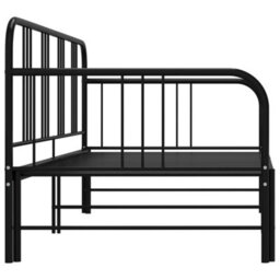 Vidaxl Pull-Out Sofa Bed Frame Without Mattress Black Metal 90X200 Cm - thumbnail 4