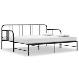 Vidaxl Pull-Out Sofa Bed Frame Without Mattress Black Metal 90X200 Cm - thumbnail 9