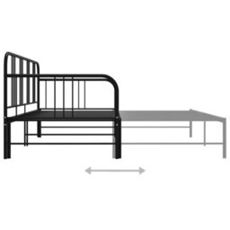 Vidaxl Pull-Out Sofa Bed Frame Without Mattress Black Metal 90X200 Cm - thumbnail 7
