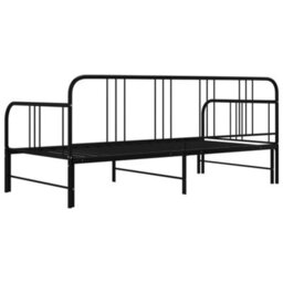 Vidaxl Pull-Out Sofa Bed Frame Without Mattress Black Metal 90X200 Cm - thumbnail 5