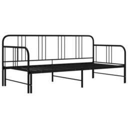 Vidaxl Pull-Out Sofa Bed Frame Without Mattress Black Metal 90X200 Cm - thumbnail 2