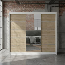 Derby Vi Modern High Capacity Wardrobe For Everyday Clothing Storage White Sonoma - thumbnail 2