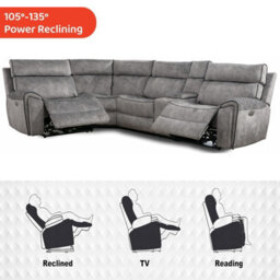 5 Seater Electric Recliners Sofa, 105 To 135 Degrees Recliner Padded Sofa With Adjustable Backrest And Footrest - thumbnail 5