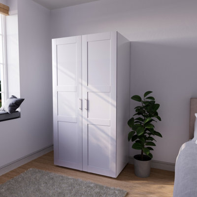 Atomia Contemporary Matt Porcelain Double Wardrobe (H)1875mm (W)1000mm (D)580mm - image 1