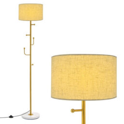 Costway Modern Floor Lamp With Coat Rack Freestanding Lamp W/ 5 Hooks & Foot Switch E27 - thumbnail 2