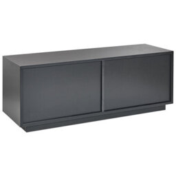 Beliani 4-Door Sideboard, Matt Black Mdf With Gold Handles, W120 X D40 X H46Cm - thumbnail 6
