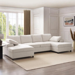 Home Detail Daniel Large U-Shaped Sofa, Cream Linen - thumbnail 1