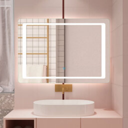 Probaty Bathrooms Led Mirror Dimmable Illuminated 800X600mm With Anti-Fog,touch Switch Backlit Wall Mounted Vanity Mirror - thumbnail 2