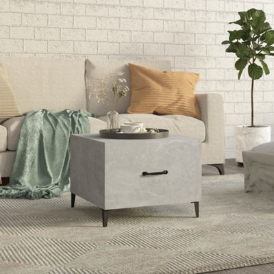 Berkfield Coffee Table With Metal Legs Concrete Grey 50X50X40 Cm - image 1