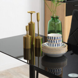 Homcom Dining Table And Chairs Set For 4 With Padded Seat, Black - thumbnail 8