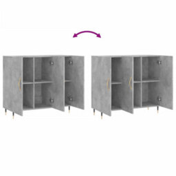 Berkfield Modern Sideboard Concrete Grey 90X34X80 Cm Engineered Wood - thumbnail 9