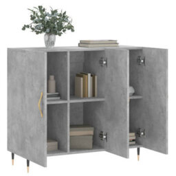 Berkfield Modern Sideboard Concrete Grey 90X34X80 Cm Engineered Wood - thumbnail 4
