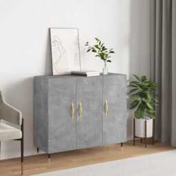 Berkfield Modern Sideboard Concrete Grey 90X34X80 Cm Engineered Wood - thumbnail 2