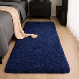 Aspire Homeware Non Slip Navy Shaggy Rug Soft Fluffy Washable, Hallways And Entryways Runner, (L)220Cm X (W)60Cm - thumbnail 6