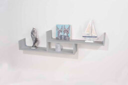 Core Products Floating Two Tier Wall Shelf - Light Grey - thumbnail 2