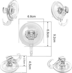 4 Pack Suction Cup Wall Hooks For Bathroom, Towel Rack, Kitchen Utensil Hooks, Shower, Window, Glass, Tile - thumbnail 3