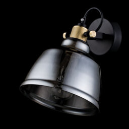 Luminosa Lighting Luminosa Irving Wall Lamp Black With Glass Shade, 1 Light, E27 - thumbnail 3