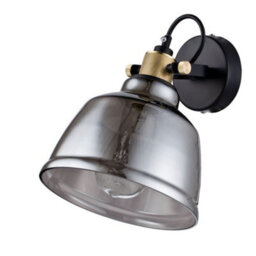 Luminosa Lighting Luminosa Irving Wall Lamp Black With Glass Shade, 1 Light, E27 - thumbnail 5