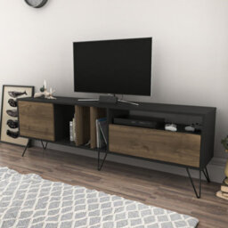 Decorotika Mistico Tv Stand Tv Unit For Tvs Up To 80 Inch Black And Walnut - thumbnail 2