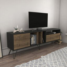 Decorotika Mistico Tv Stand Tv Unit For Tvs Up To 80 Inch Black And Walnut - thumbnail 3